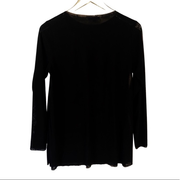 A’NUE LIGNE Sheer Black Mesh Top Size Small - Picture 2 of 3